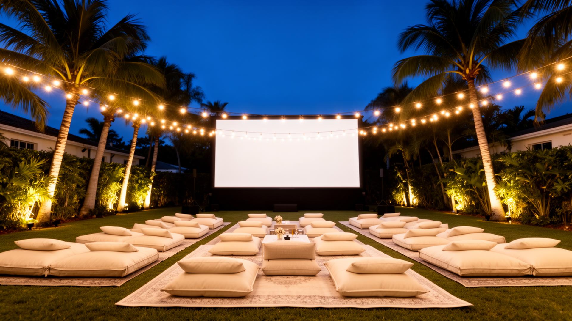 Outdoor cinema setup